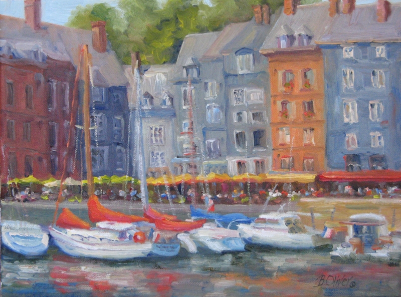 Honfleur Harbor by artist Bunny Oliver